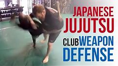 Japanese Jujutsu Weapon Defense - Club Attack - Osoto Gari - Arm Break