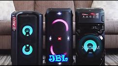 JBL Partybox 300 vs the New LG RN5 and the LG RK7! Links to skip ahead in the description #JBL #LG