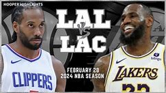 Los Angeles Lakers vs LA Clippers Full Game Highlights | Feb 28 | 2024 NBA Season