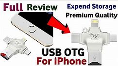 Usb OTG for iPhone & android | 4 in 1 usb otg adapter with lightning, usb b & usb c port || wayona