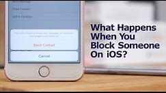 What happens when you block someone on your iPhone?