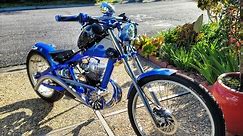Motorized Orange County Chopper bike Bobber style