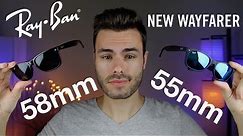 Ray-Ban New Wayfarer Size Comparison 55mm vs 58mm