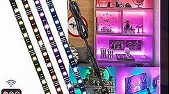 LED Strip Lights, HitLights 4 Pre-Cut 1ft/4ft Small Light Strips Dimmable, RGB 5050 Color Changing LED Tape Light with Remote and UL-Listed Adapter for TV Backlight, Bedroom, Cabinet Shelf Display