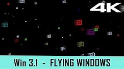 Windows 3.1 Screensaver - Flying Windows (4K)