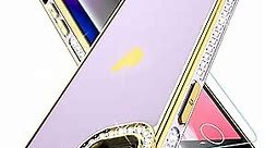 Gritup Compatible with iPhone 8 Case,iPhone 7 Case with Screen Protector, Love Heart Pattern Glitter Rhinestones Diamond for Female,Shockproof for iPhone SE 2020/8/7/6S/6 Case Purple