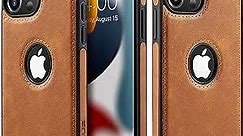 Casus Logo View Compatible with iPhone 13 Pro Max Case Slim Premium Vegan Leather Classic Luxury Elegant Thin Cover (2021) 6.7" (Brown)
