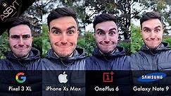 Pixel 3 XL vs iPhone Xs Max vs OnePlus 6 vs Samsung Galaxy Note 9! | CAMERA Comparison Test Review!