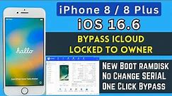 iPhone 8 Plus iCloud Bypass iOS 16.6 Hello Screen No Change SN | iPhone Locked To Owner Latest 2023