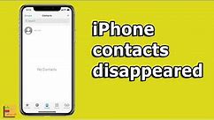 iPhone contacts disappeared | How to restore contacts on iPhone