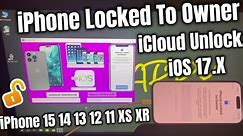 How To Unlock iCloud Locked To Owner Unlock iPhone 11 12 13 14 15 XR XS