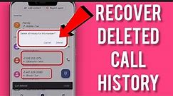 How to recover deleted call history on Android device