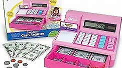 Learning Resources Pretend & Play Calculator Cash Register Pink - 73 Pieces, Ages 3+, Cash Register for Kids, Play Money for Kids, Toddlers Toys, Toy Register