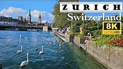 [ 8K ] Zurich Switzerland - Bahnhofstrasse and around Lake | Walking Tour | 8K UHD Video