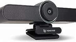TONGVEO Wide Angle Webcam with Microphone and Speaker, Conference Room USB 1080P 60fps Web Camera for Smart TV Computer Video Call Streaming Meeting, Works for Microsoft Teams, Zoom, PC