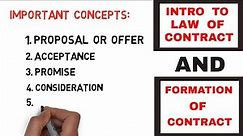 Formation of Contract [introduction to law of contact]