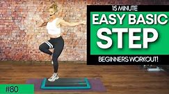 15 Minute Simple Low Impact Step Aerobics Routine For Beginners! 125 BPM #80