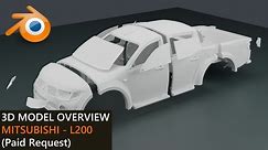 Mitsubishi L200 - 3D Model Overview (Paid Request)