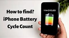 How to find iPhone Battery cycle count?