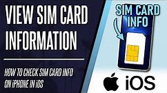 How to Check Sim Card Information on iPhone (iOS)