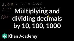 Multiplying and dividing decimals by 10, 100, 1000