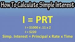 How To Calculate Simple Interest (Using Years, Months, Days) Explained - Simple Interest Formula