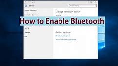 How to Enable Bluetooth in Windows 10