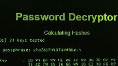 Password Decryptor work and decoding password. Some programmers code in green color on black screen