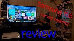 Samsung t55 curved monitor unboxing, assembly, and setup.