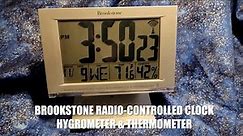 Brookstone Radio-controlled Clock with Hygrometer and Thermometer