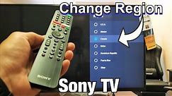 Sony Smart TV: How to Change Region / Country