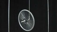 MIT Physics Demo -- Bicycle Wheel Gyroscope