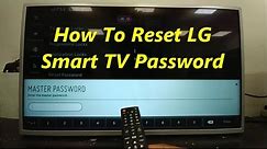 How To Reset LG Smart TV Password, Simple