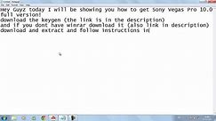 Sony Vegas Pro 10.0 Serial Number and Authentication Code