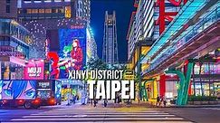 Taipei — Xinyi District Night Walking Tour 2023【4K HDR】 | City Walking Tour