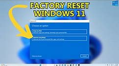 How To Factory Reset Windows 11 On PC (FULL GUIDE)