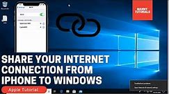 Share your internet connection from iPhone to Windows 10 - No iTunes