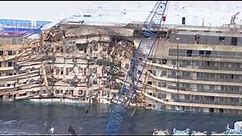 Damage Costa Concordia after raising the ship