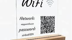 Custom Wifi qr Code Sign, Wifi Password Sign, Wifi Sign for Guests, Wifi Password Sign for Home, Wi-Fi Password Sign (Clear)