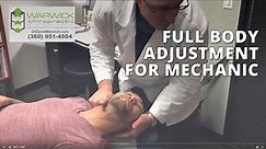Lacey Olympia WA Chiropractor Near Me Gives Full Body Adjustment for Mechanic w Dr David Warwick
