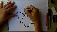 How to Draw a Bat! How-to draw a cute cartoon bat and color it: Easy Drawing Tutorial for kids