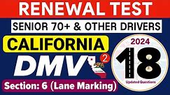 California DMV Written Test 2024 | DMV Senior Written Test California | Lane Marking