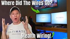 How to hide TV wires in 5 minutes: Stealth wires inside floating desk