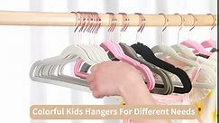 Smartor Kids Velvet Hangers 50 Pack, 14'' Inch Premium Non Slip Kids Felt Hangers for Closet, Space Saving Toddler Clothes Hanger for Youth's Childrens' Clothes Shirts, Pants, Dresses - White