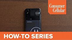 Motorola Moto E6: Removing and Inserting the SIM Card and SD Card (14 of 16) | Consumer Cellular
