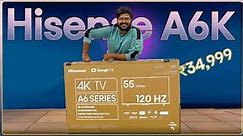 Hisense A6K 55 Inch 4k TV [2023 Model] Unboxing & Review of Simulated 120HZ TV❤️‍🩹