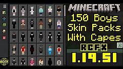 150 Boys Skin Packs With Capes For Minecraft 1.19.51 (Mobile and PC)
