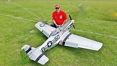 GIANT 1/4.3 SCALE COMP ARF RC P-51D MUSTANG "PUNKIE ll"- NIGEL AT NLMFC BALDOCK - 2017