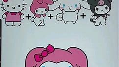 Hello kitty + My melody + cinnamoroll + kuromi 💕 #hellokitty #kuromi #drawing #sanrio #cinnamoroll