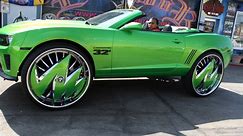 Custom Green Camaro Sits On Massive 32-inch Rims